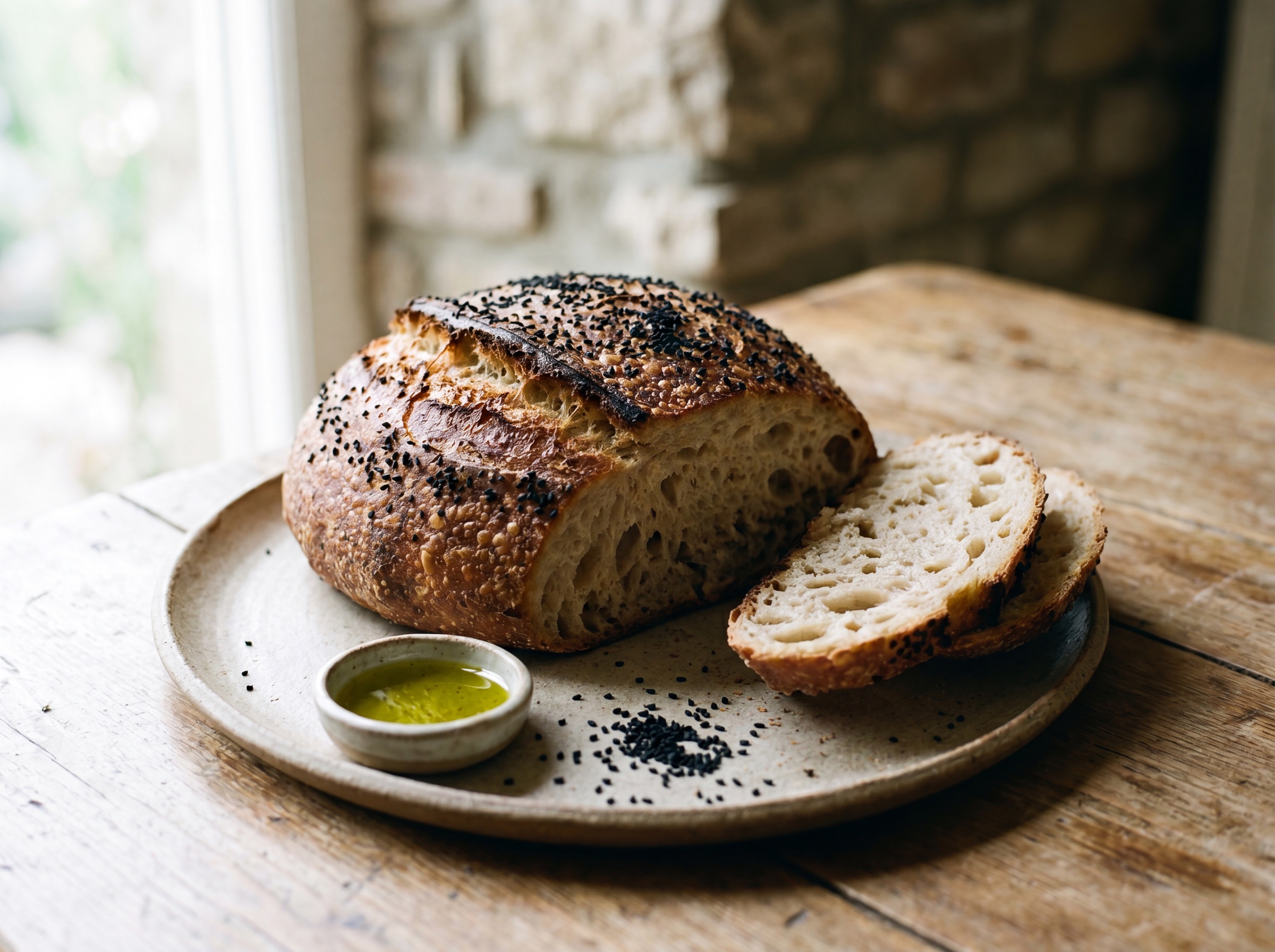 Pane pugliese con semi di cumino nero