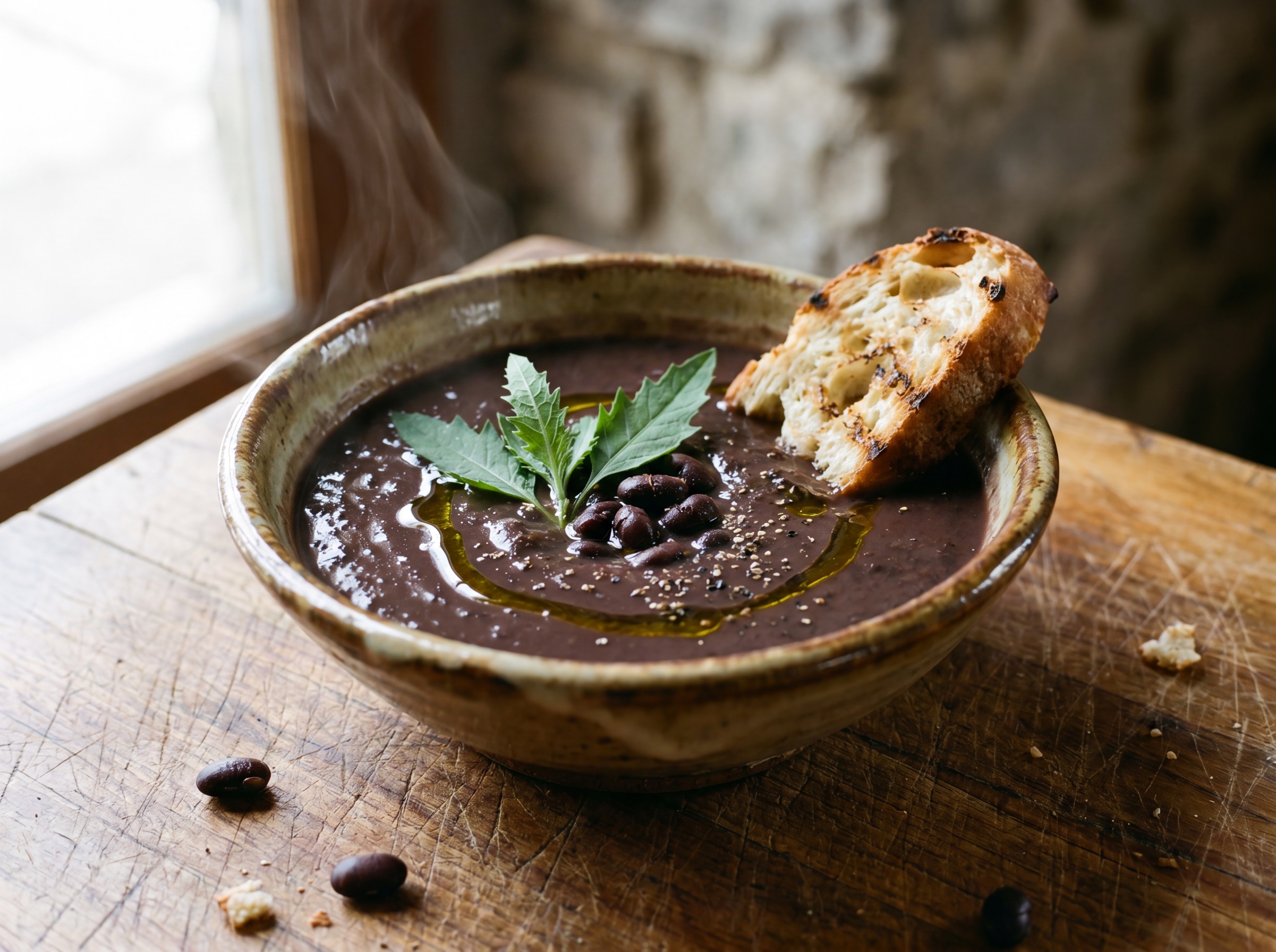 Zuppa di fagioli neri all'epazote