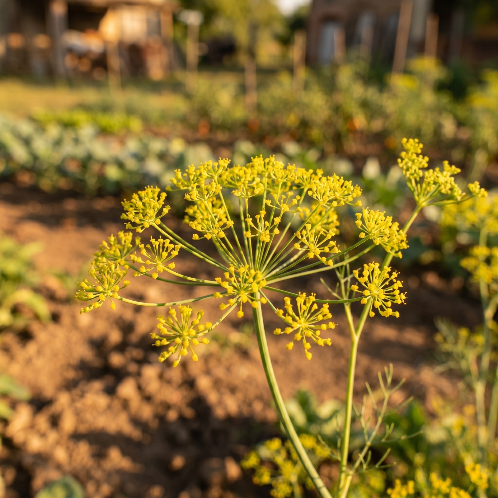 Fiore di aneto coltivato da Ideja, in campo