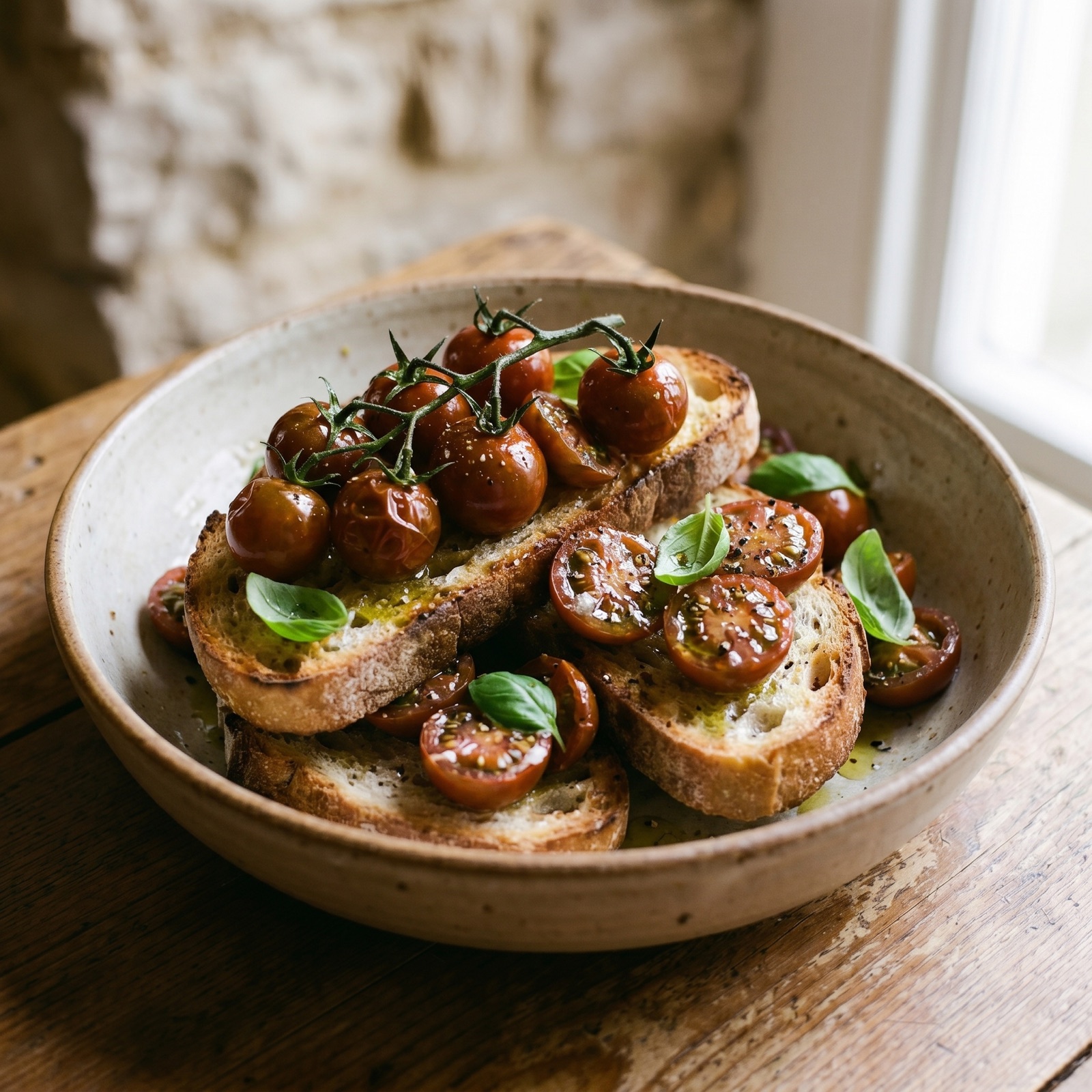 Bruschetta con ciliegini neri — Ideja