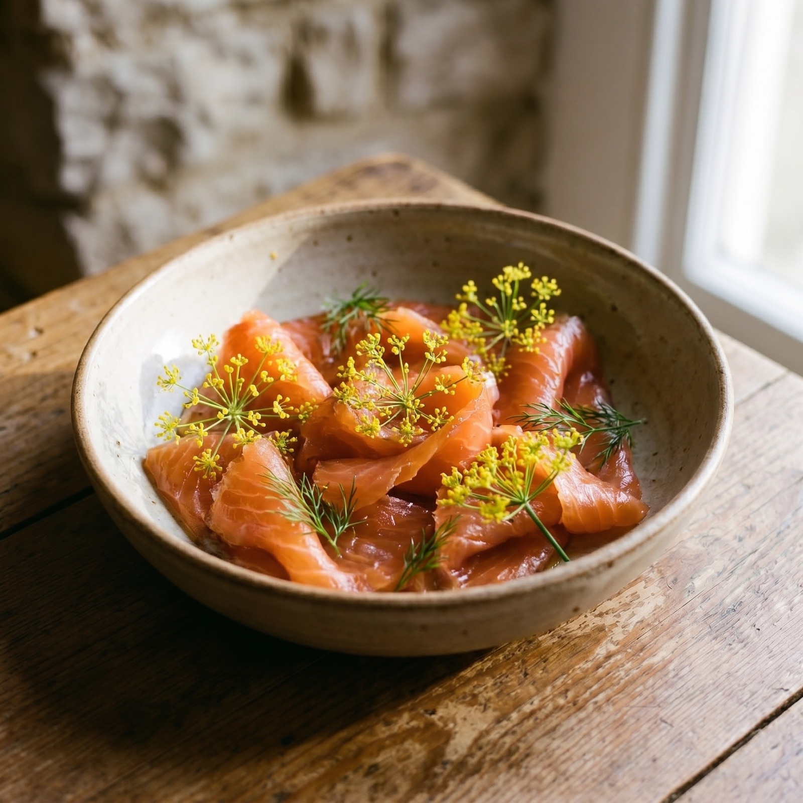 Salmone con fiori di aneto — Ideja
