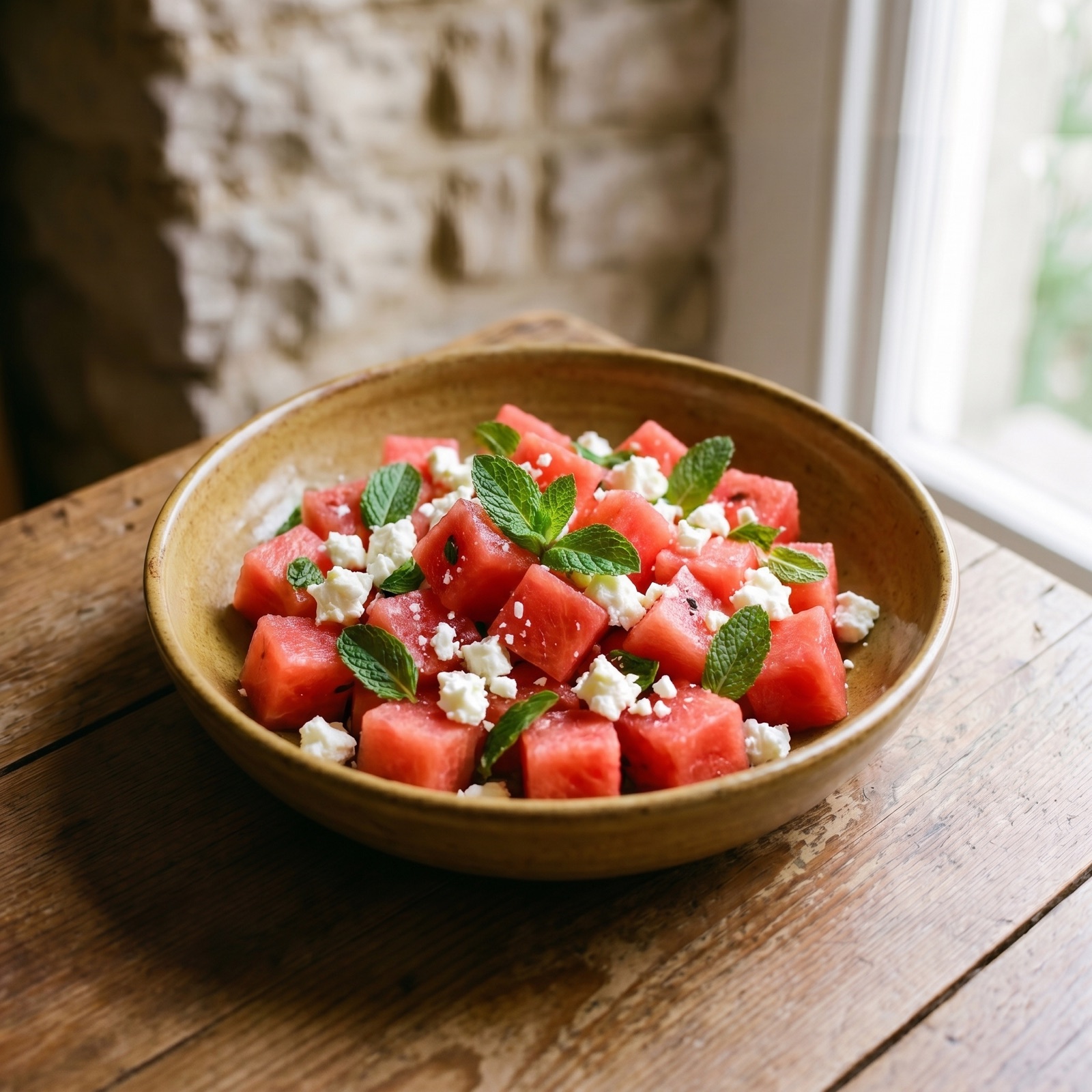 Cubetti di anguria con feta e menta — Ideja