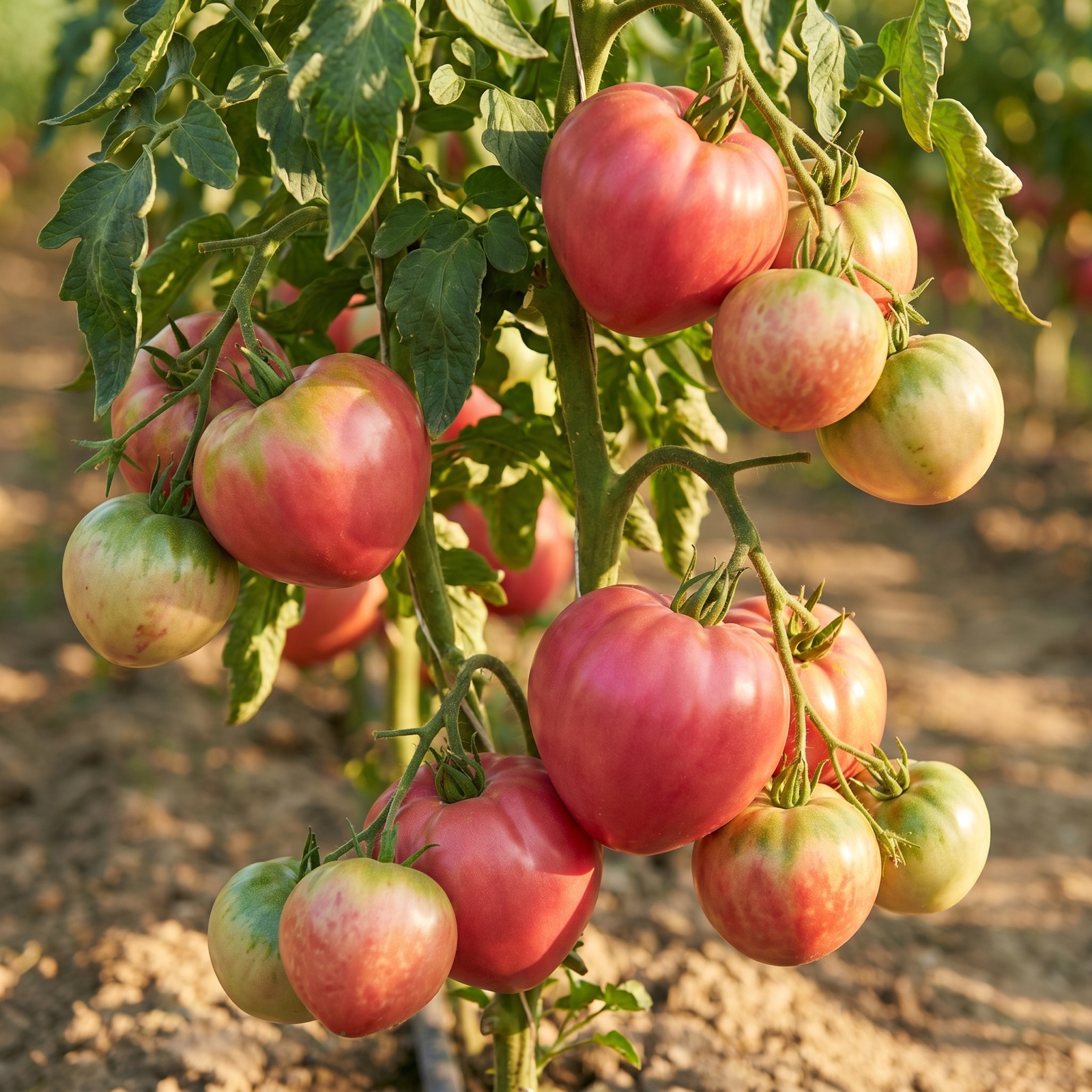 Pomodoro Dossimo cuore di bue coltivato da Ideja, in campo
