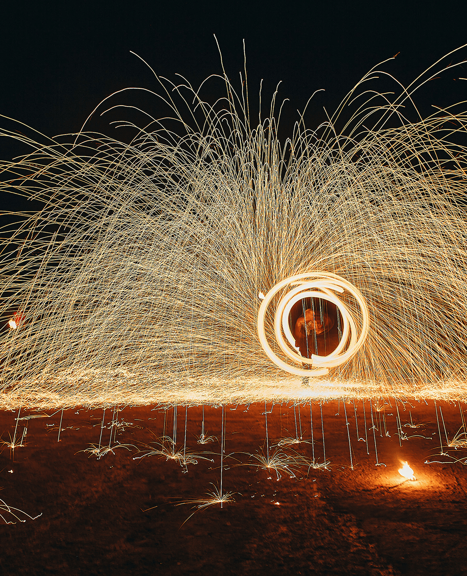 Sunlight shining through hanging white flowers and green leaves in an outdoor setting.