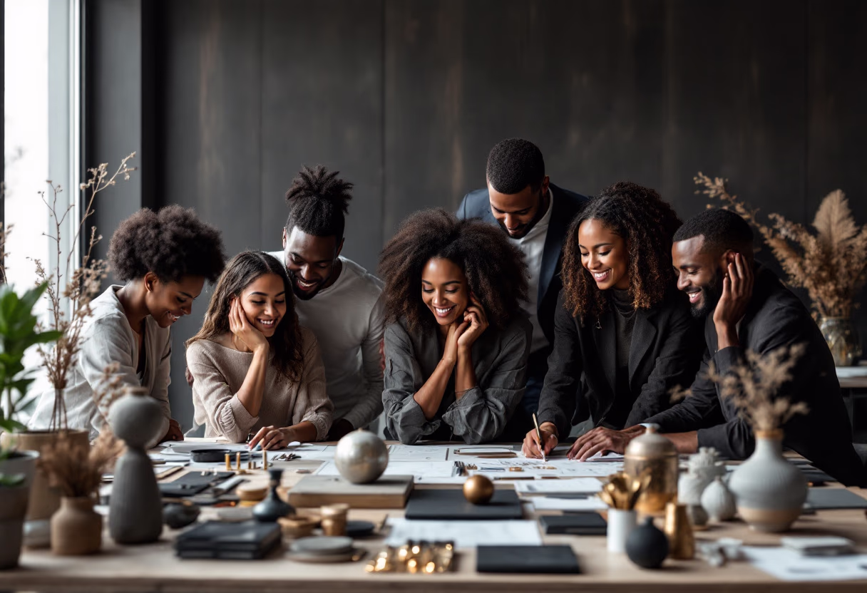 image of the team working together