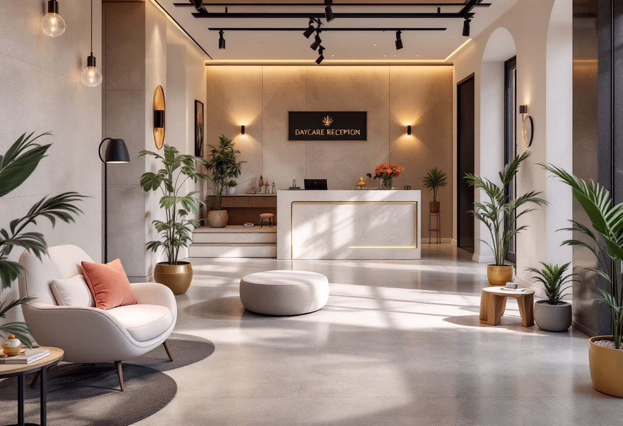 [background image] welcoming reception area (for a preschools & daycare)