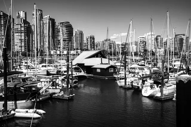 Historic Vancouver marina moorage on Granville Island
