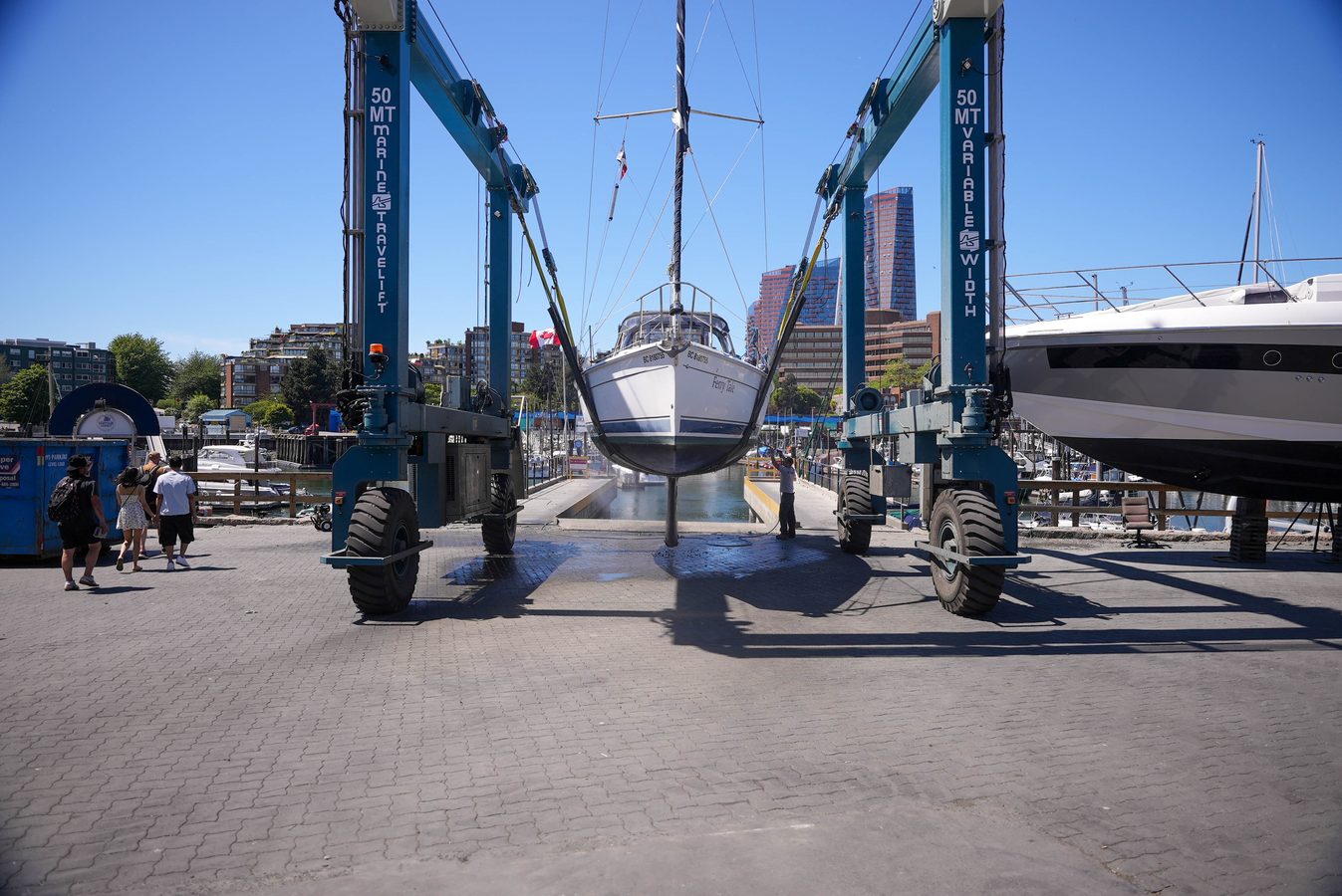 Granville Island Boatyard vessel lift and marine maintenance facility Vancouver