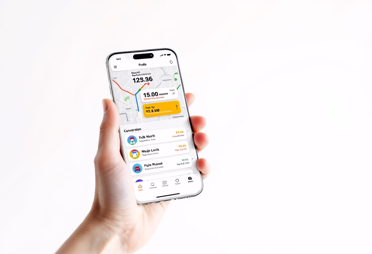 image of smartphone with company app interface