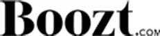 Boozt.com logotyp i svart text med fet stil.
