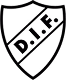 Shield-shaped emblem with diagonal stripe containing the letters D.I.F.