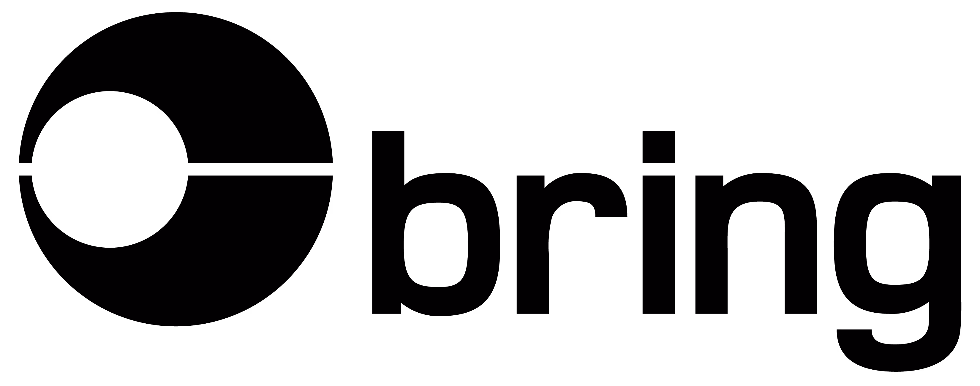 Bring logotyp med en stiliserad cirkel med en inre cirkel till vänster om ordet 'bring' i svart.