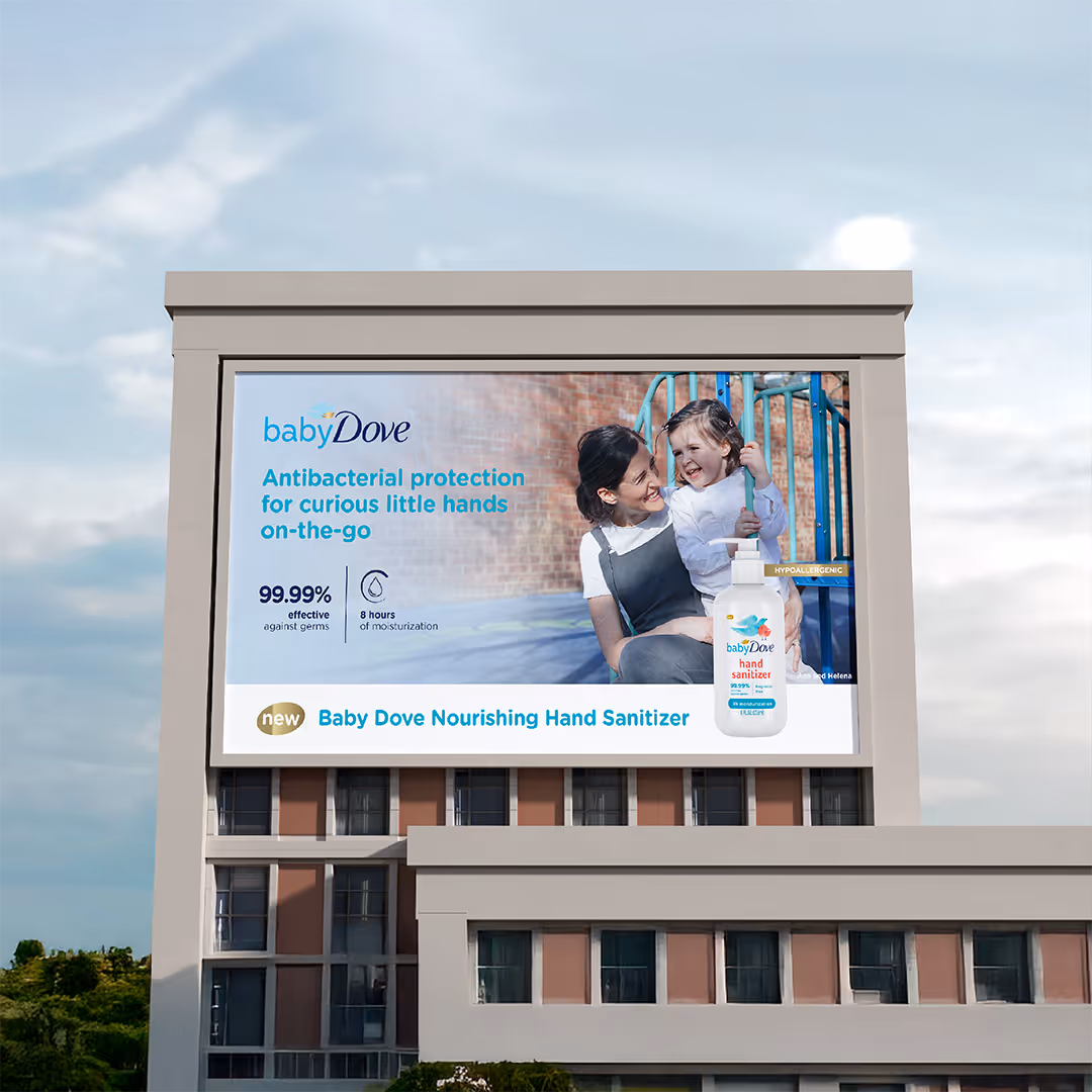 Baby Dove Nourishing Hand Sanitizer billboard campaign created by Fresheather