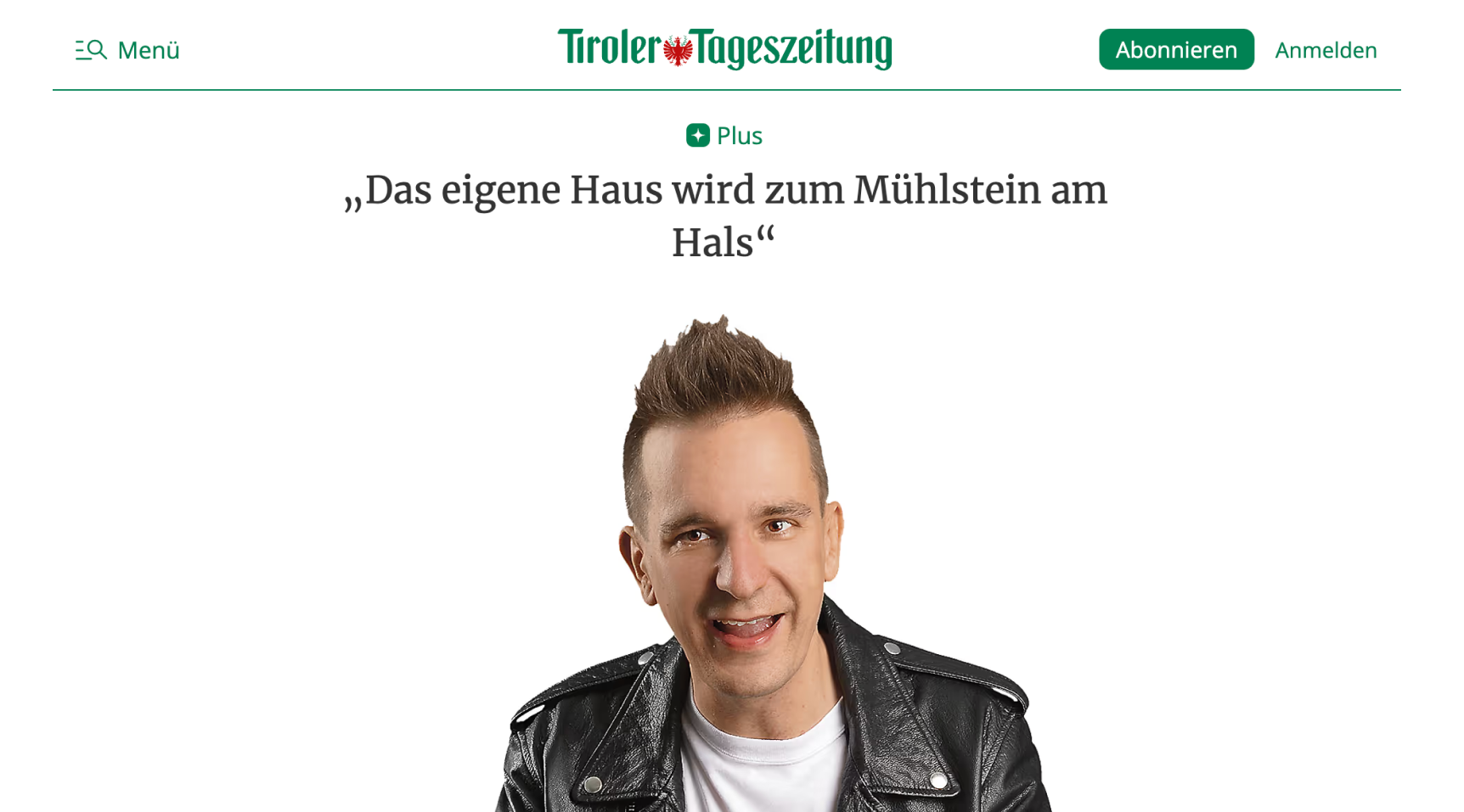 Vorschaubild Artikel „Das eigene Haus wird zum Mühlstein am Hals" in der Tiroler Tageszeitung