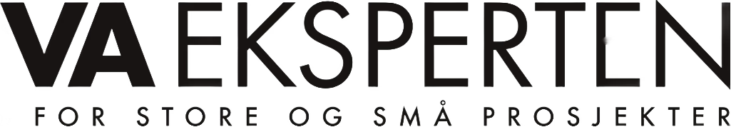 VA Eksperten logo med teksten For store og små prosjekter under.
