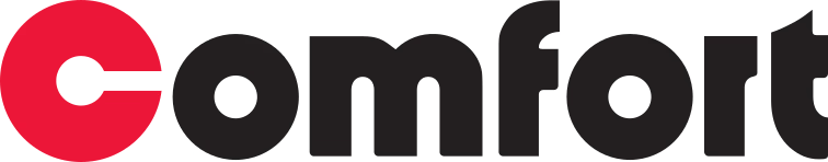 Comfort brand logo with the letter C in red and the rest of the letters in black.