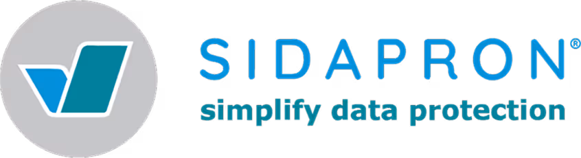 SIDAPRON-Logo mit dem Slogan 'simplify data protection'.