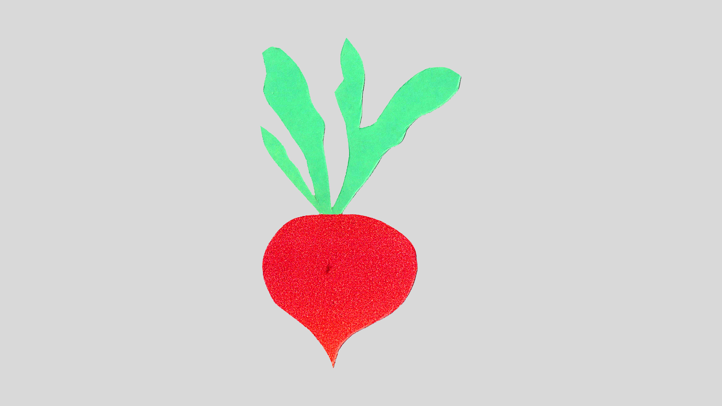 A raddish in collage style