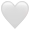 White heart emoji with a slight shadow on a white background.