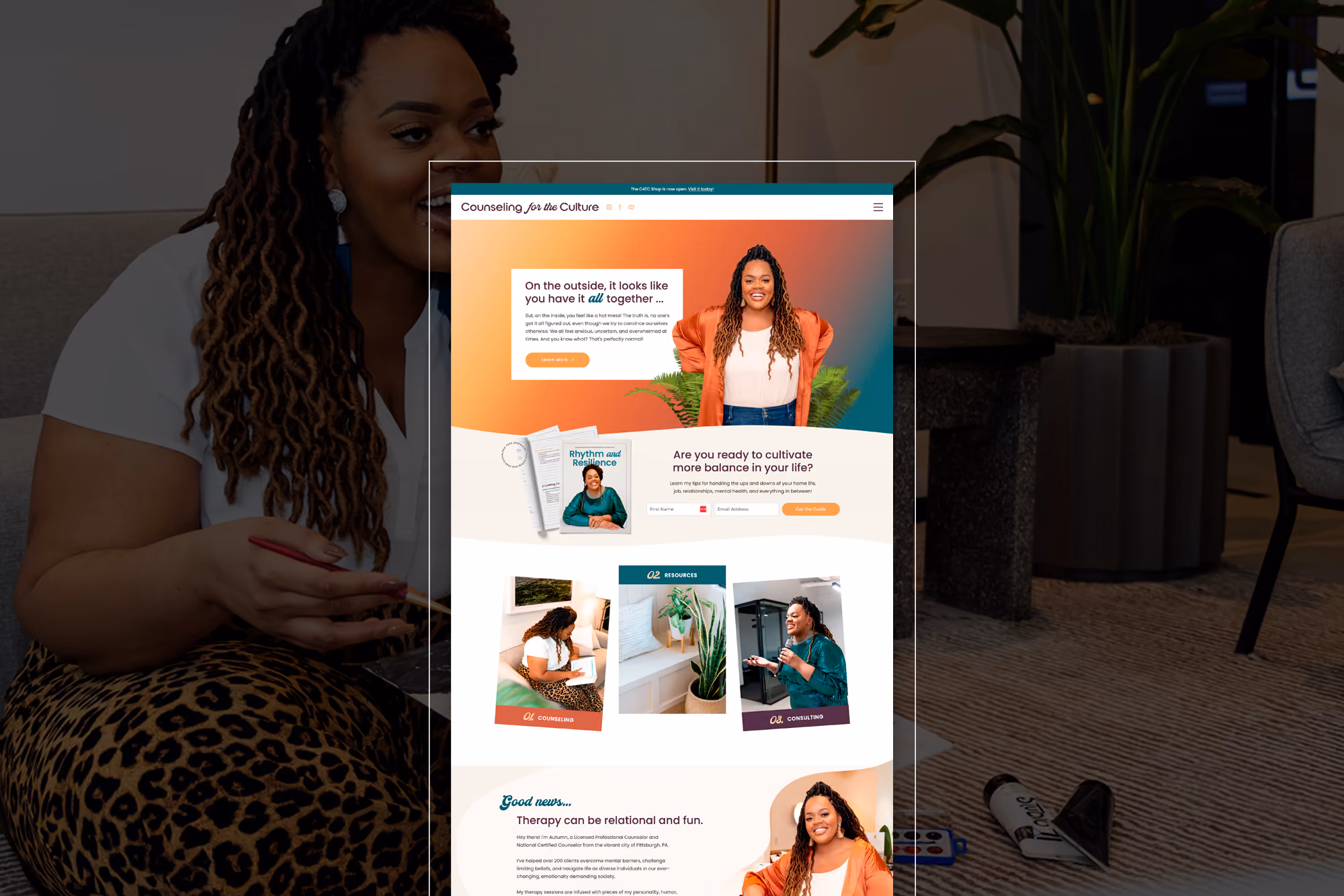 Counseling for the Culture website designed by The Rebrand Lab