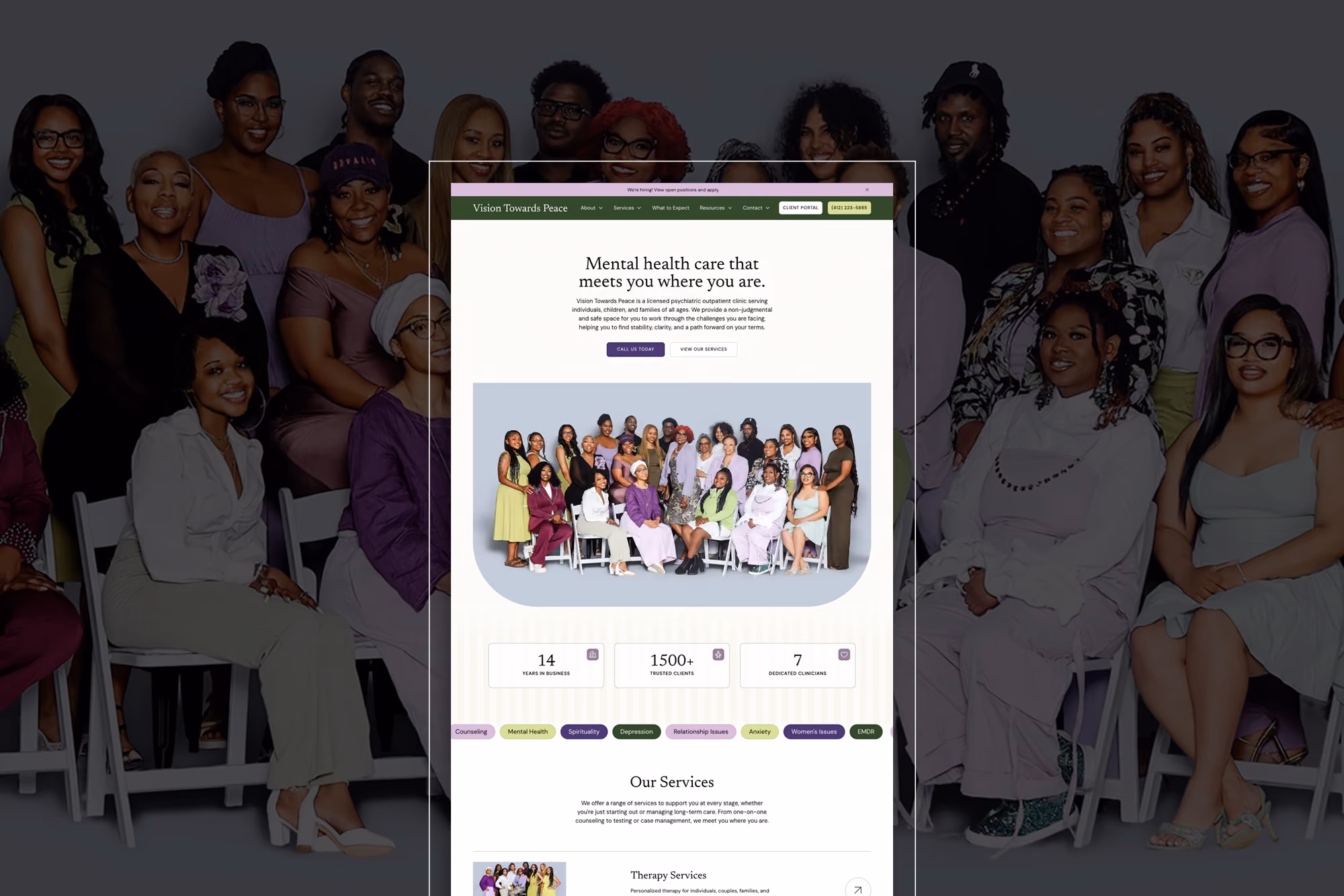 Vision Towards Peace website designed by The Rebrand Lab