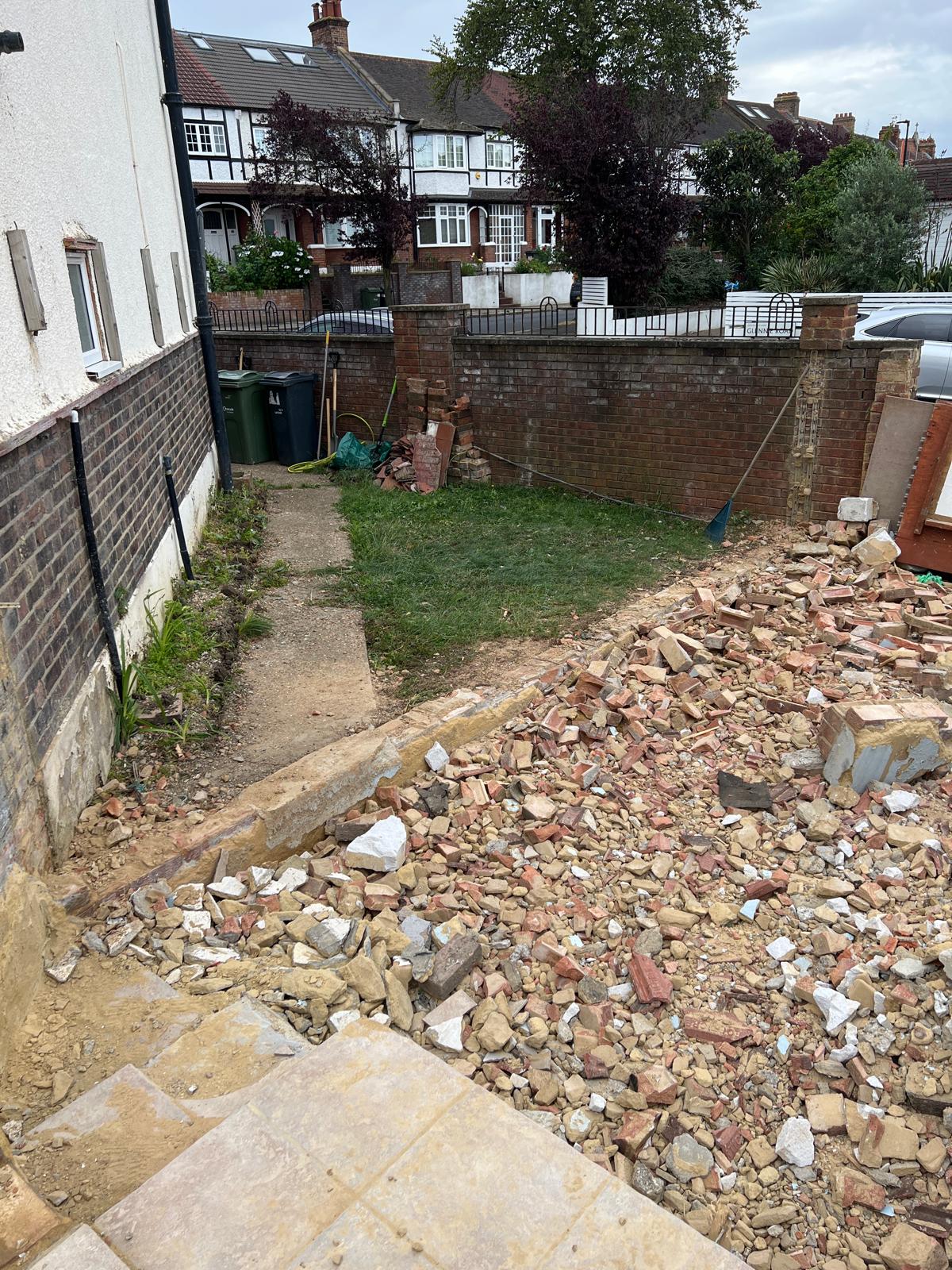 Existing garden layout before landscaping in Streatham SW16