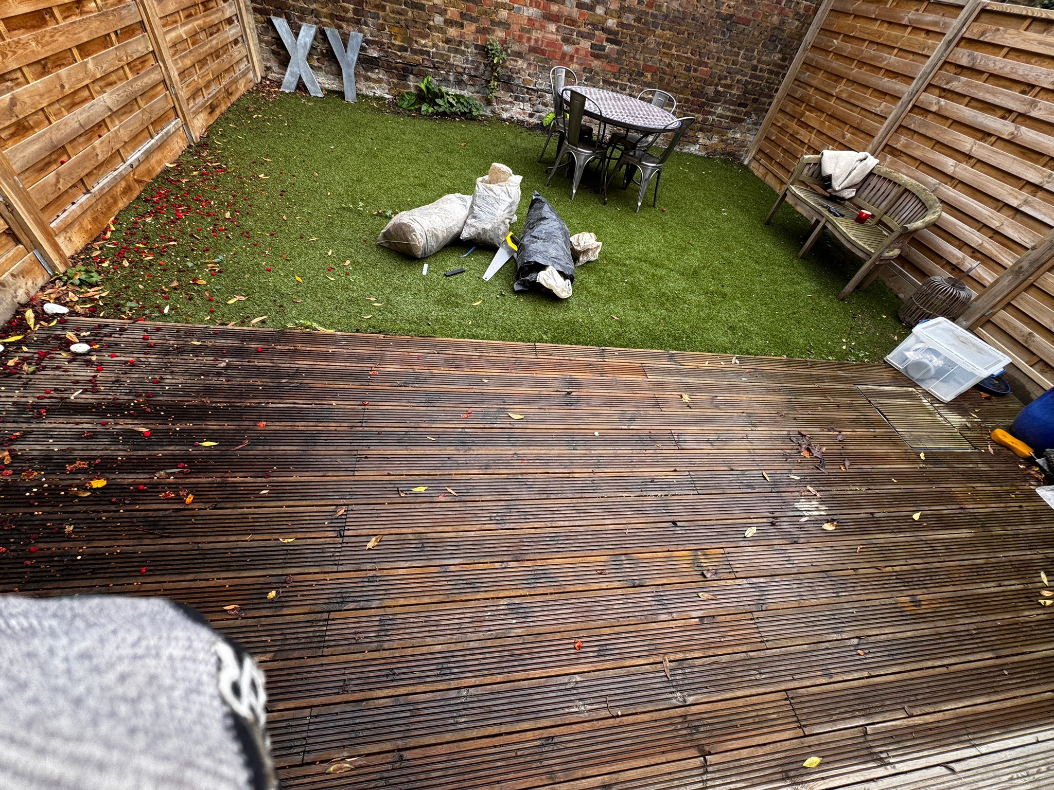 Back garden before landscaping works in Balham SW17