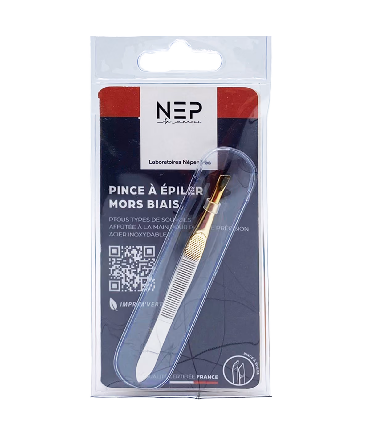 Pince à épiler mors biais NEP