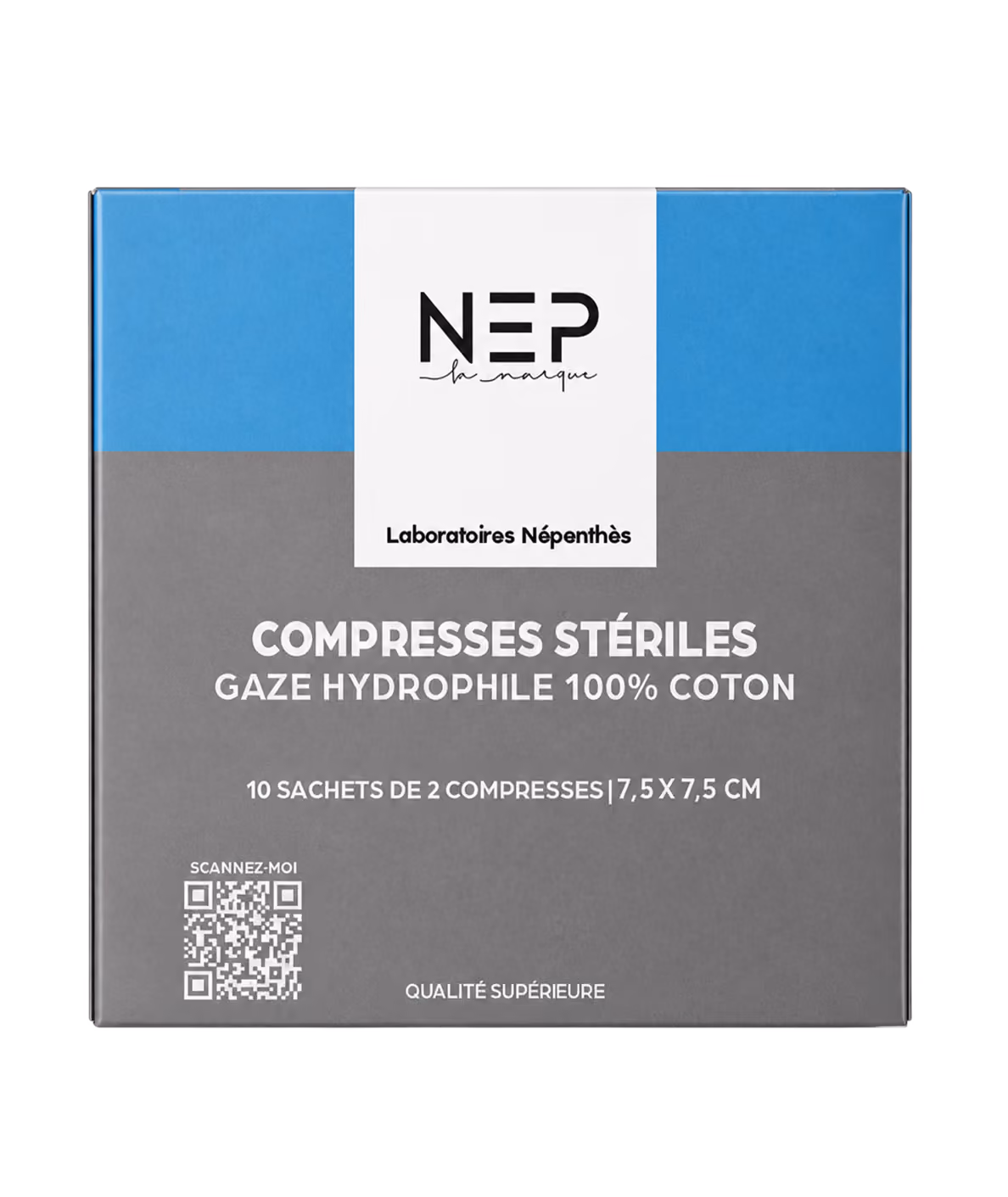 Compresses stériles tissées 7,5 x 7,5 cm NEP