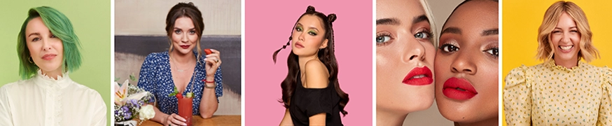 Beauty campaign banners designed for social-first distribution across Instagram and TikTok