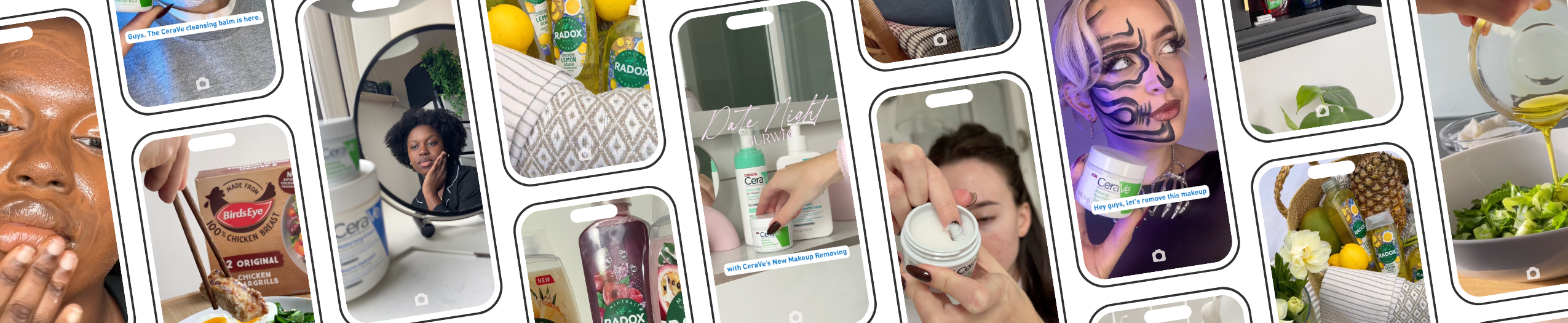 Fresheather social-first content production studio showcasing brand campaign banners