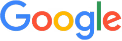 Google company logo with colorful letters.
