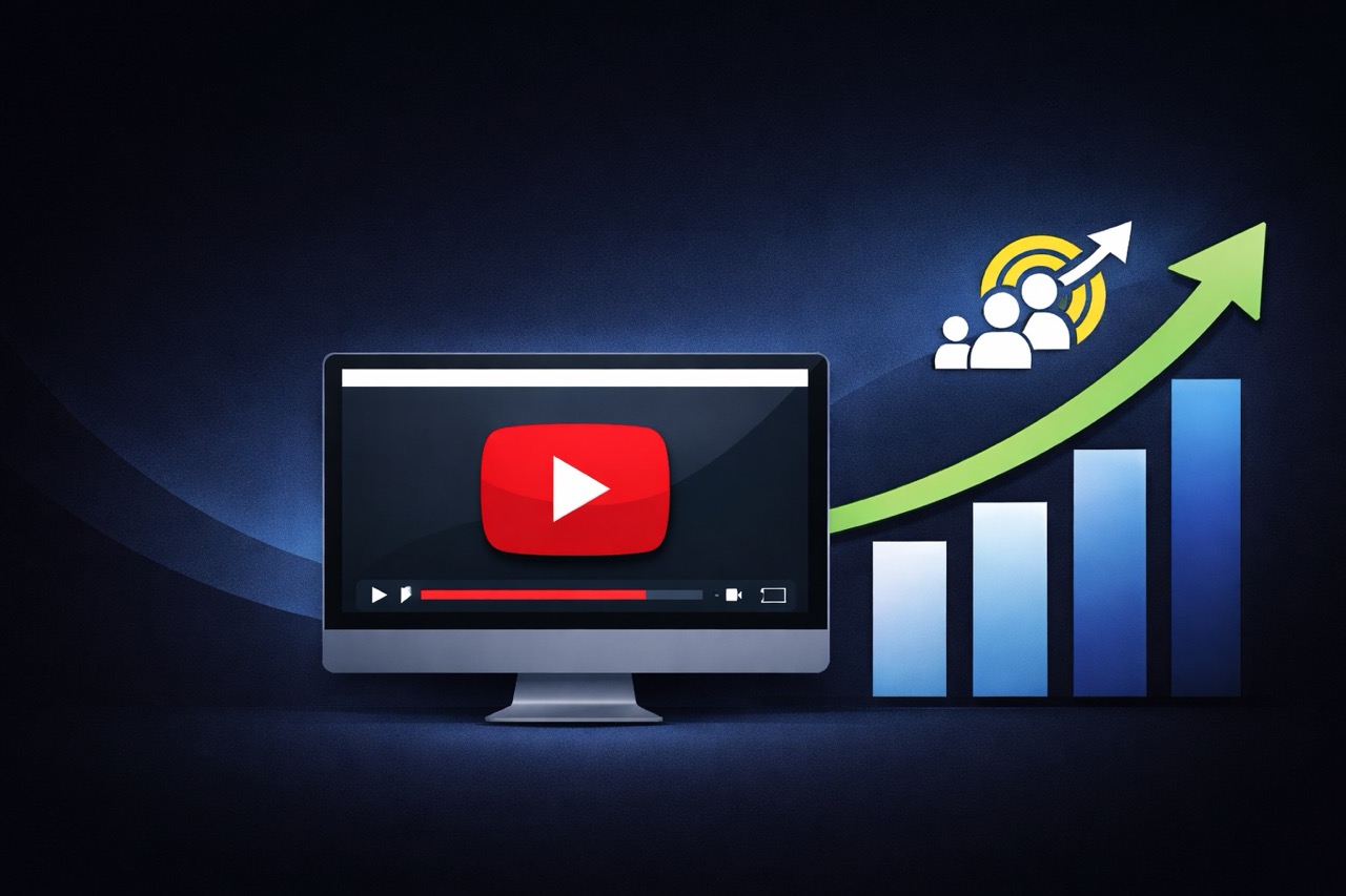 illustration youtube et croissance