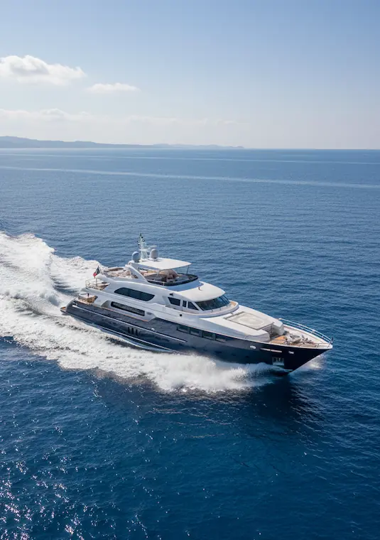 Yate navegando en el mar