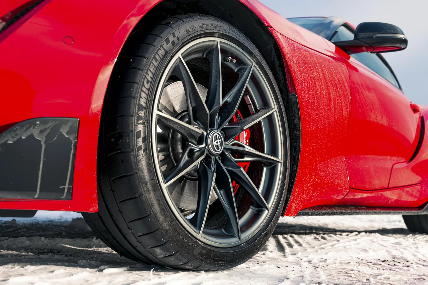 A90 Toyota Supra Manual review Rush Magazine - detail image of new alloy wheel design matching the GR Yaris