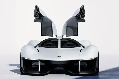 Corvette Electric Concept gullwing doors