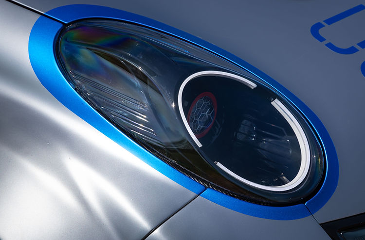 2025 Nissan Micra 350SR updated for its 23rd anniversary with satin silver wrap, blue accents, and refreshed detailing by Nissan Design Europe.