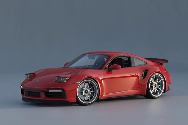 The Porsche 911 Turbo slantnose concept render