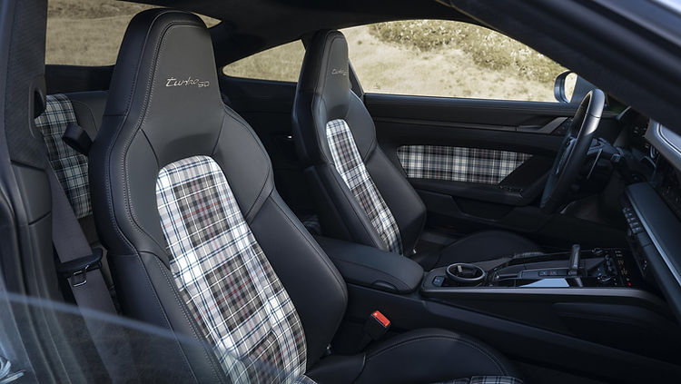 Porsche 911 Turbo 50 Years McKenzie Tartan seats