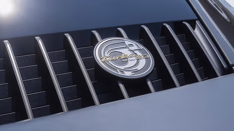 Porsche 911 Turbo 50 Years rear turbo badge