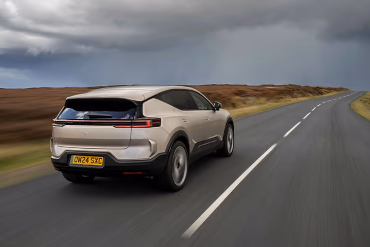 rear tracking shot polestar 3 performance