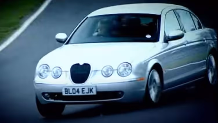 Sabine records a lap time in the Jaguar Diesel