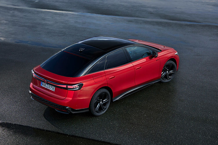 Red ID.7 GTX rear view