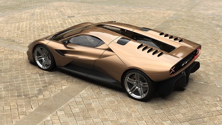 Garagisti & Co. GP1 Aims to Return the Hypercar to its Analogue Roots - exterior view high angle rear three quarter
