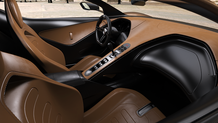 Garagisti & Co. GP1 Aims to Return the Hypercar to its Analogue Roots - wide angle interior and dashboard view