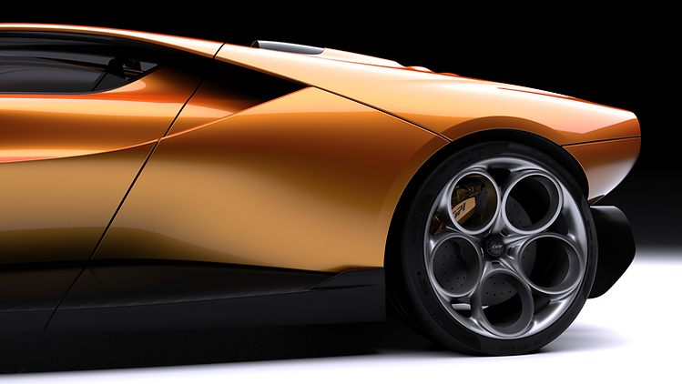 Garagisti & Co. GP1 Aims to Return the Hypercar to its Analogue Roots - detail view of side air intakes and teledial alloy wheels