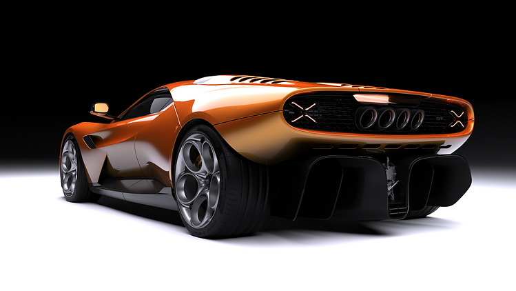 Garagisti & Co. GP1 Aims to Return the Hypercar to its Analogue Roots - low angle rear three quarter studio image