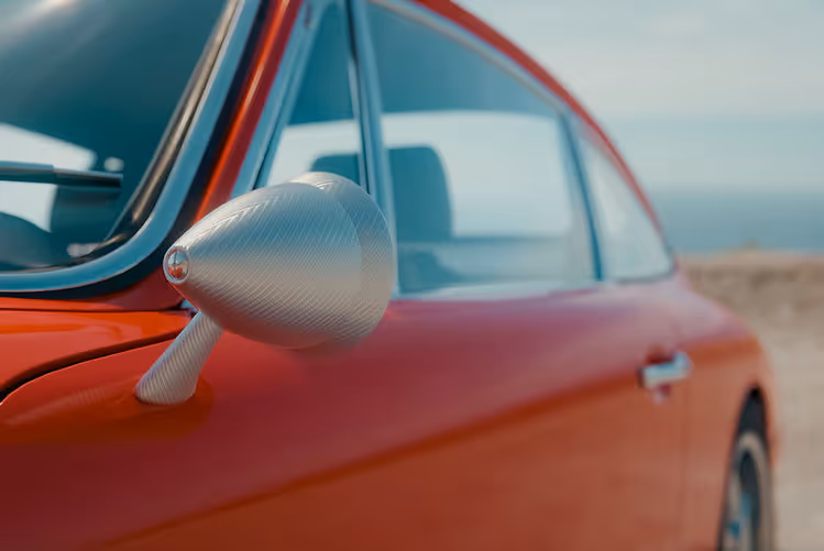KAMM Launches More Refined 912T - detail close up of carbon fibre wing mirror