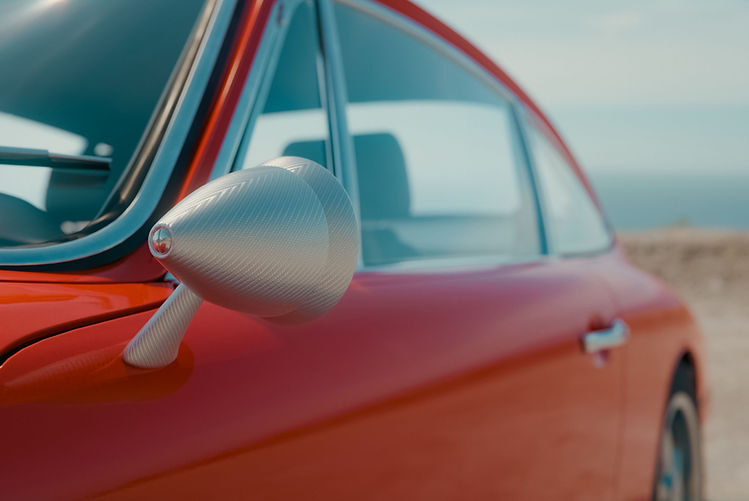 KAMM Launches More Refined 912T - detail close up of carbon fibre wing mirror