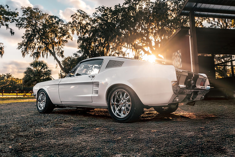 ECD Automotive Ford Mustang '67 Ghost - rear three quarter low angle
